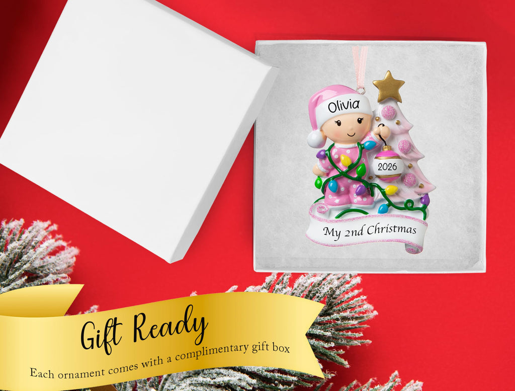 Baby's Second Christmas Ornament 2026 Pink D831653