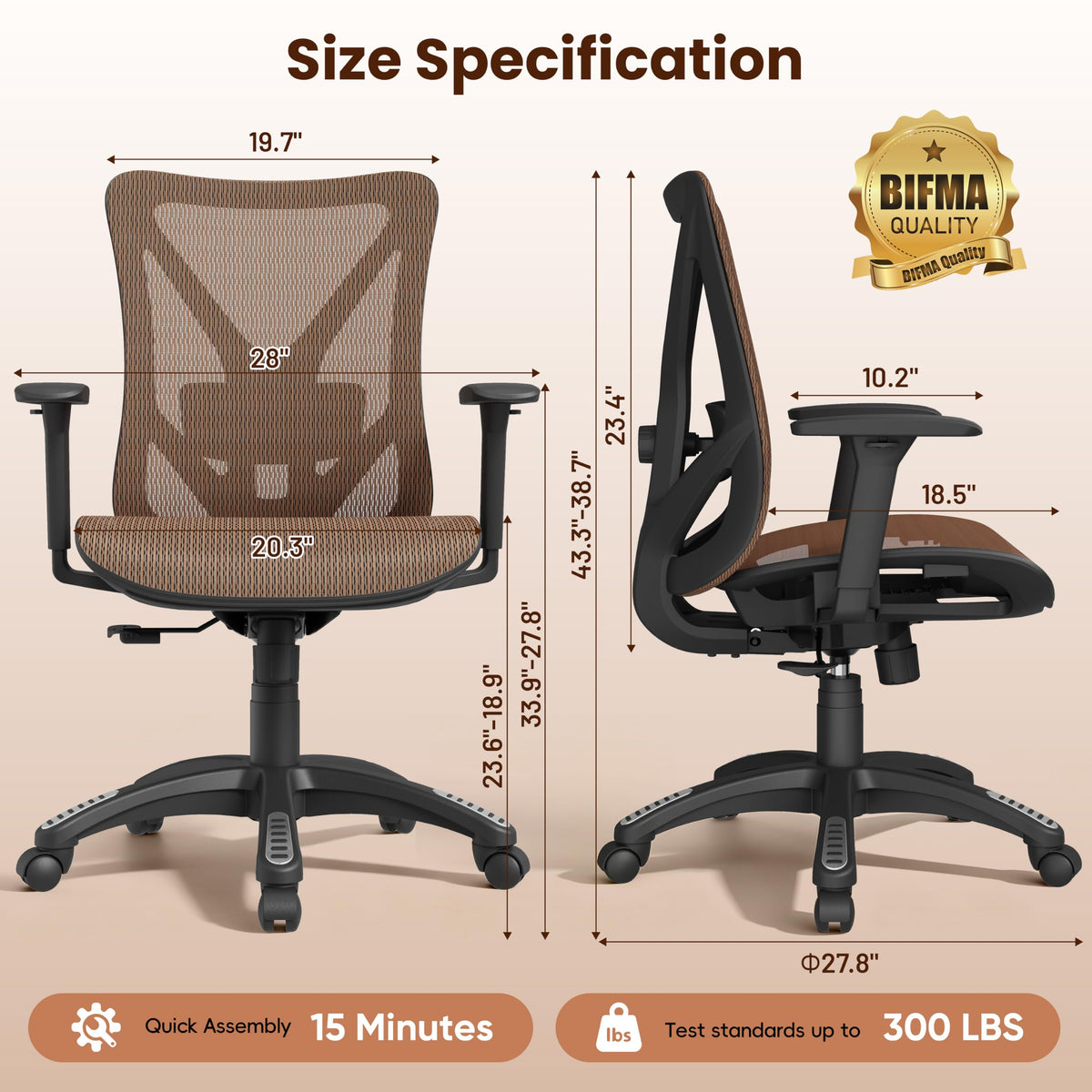 Ergonomic Mesh Office Chair with Adjustable Lumbar Support K367110