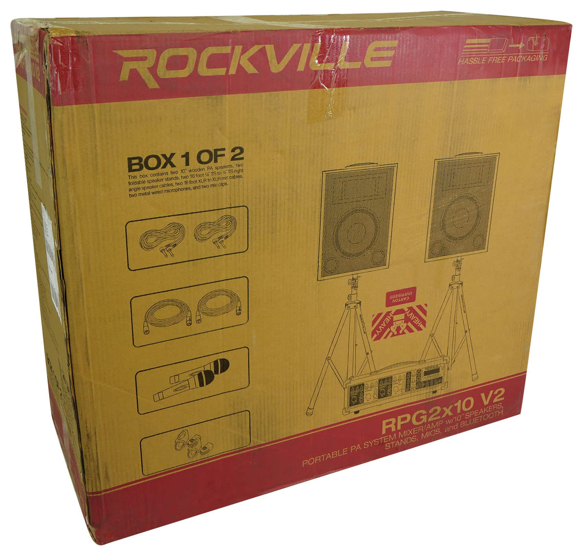 10" PA Speaker Pair with Mixer and Wireless Mics W354106