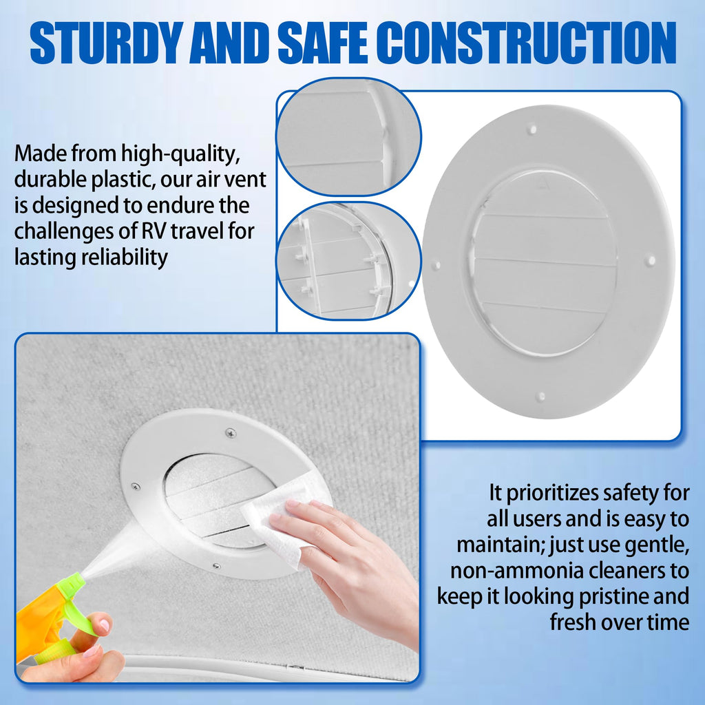 6.5" White RV Ceiling Vent Covers 5-Pack A134