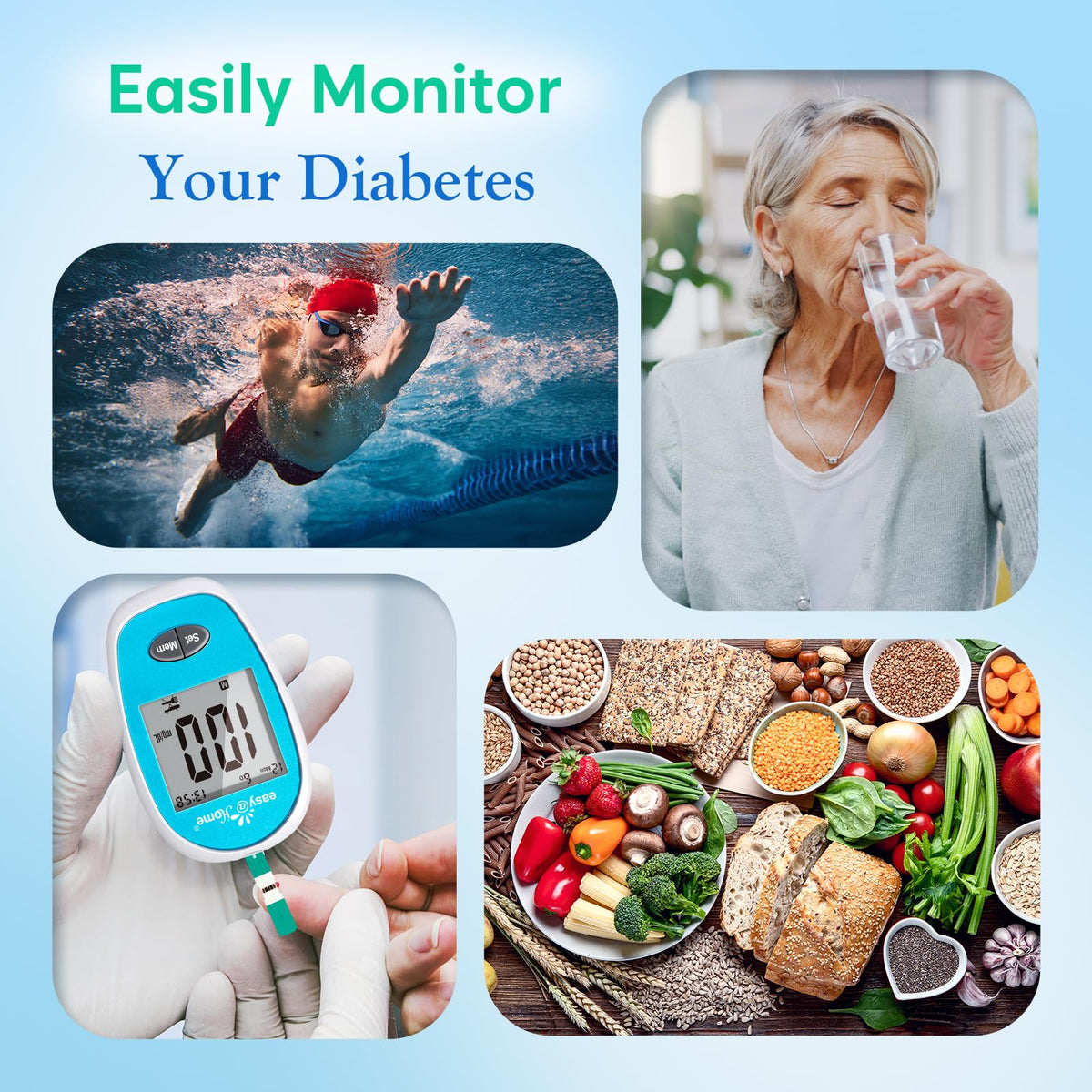 Wireless Glucose Monitor Kit, 100-Strip Blood Sugar Testing Kit O859