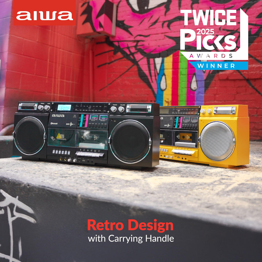 Retro Boombox CD Player with Cassette Recording, Bluetooth, FM/AM Radio, USB/SD/AUX Inputs, Dual 40W Speakers A5756