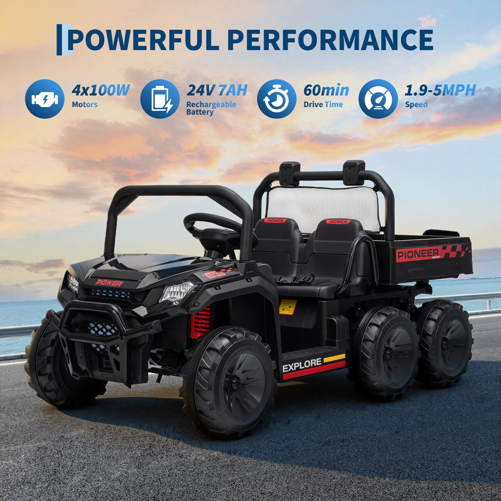 24V 2 Seater 4WD Ride on Dump Truck D372