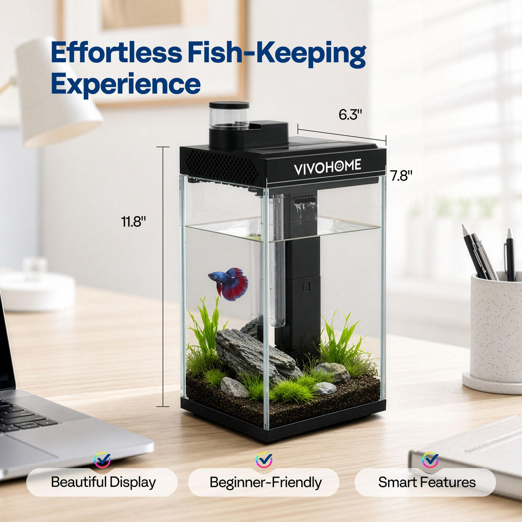2 Gallon Smart Fish Tank with Auto Feeder X134