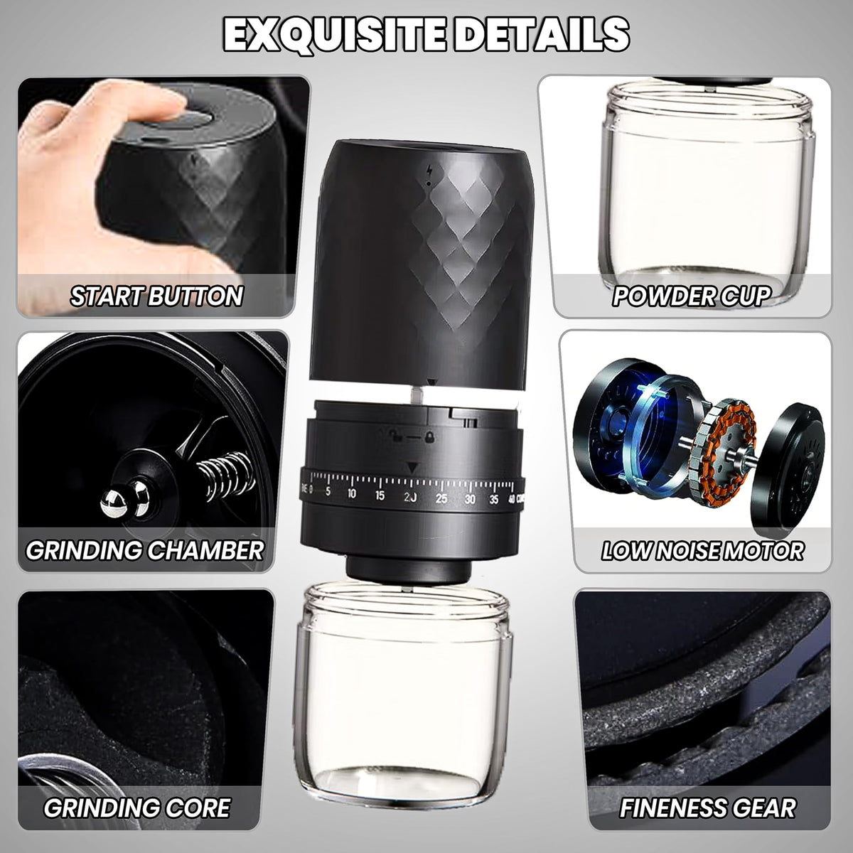 Electric Burr Coffee Grinder with 40 Grind Settings V5726