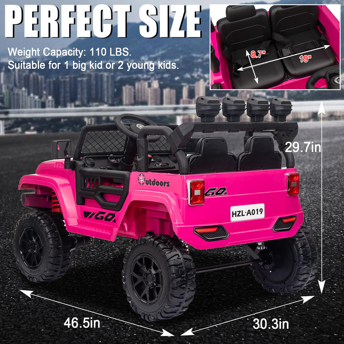 24V 2 Seater Battery Powered Ride On Truck with Remote Control T623834