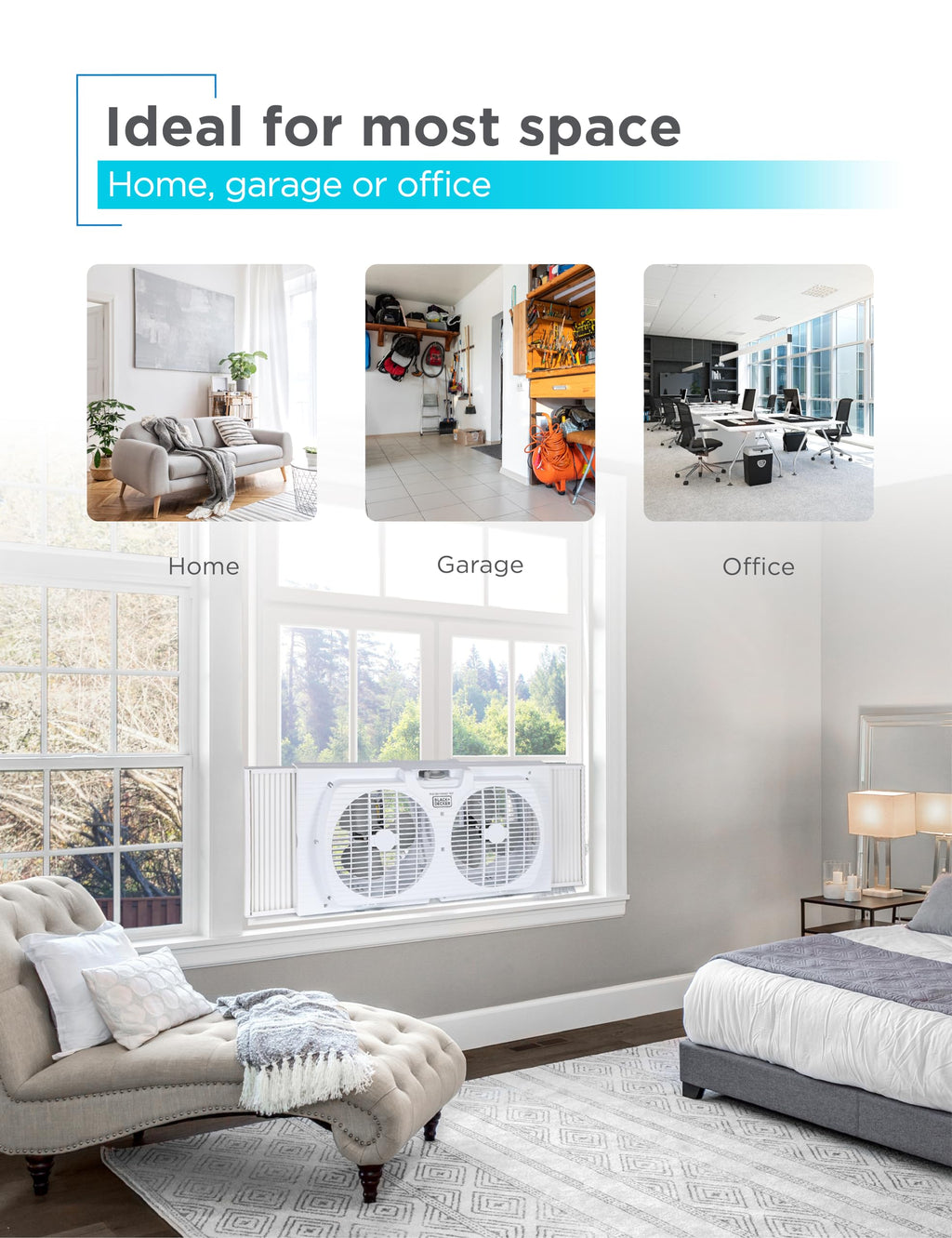 9" Dual Window Fan with 2 Speed Settings U520001