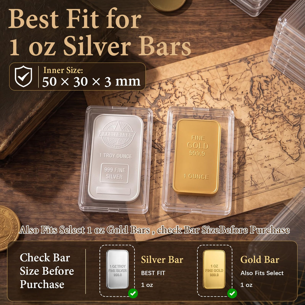 60 Pcs Silver Bar Holder Case G4769