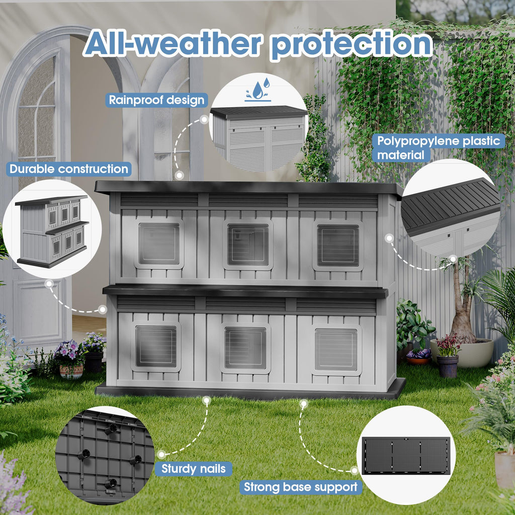 Weatherproof Insulated Outdoor Cat House N812342