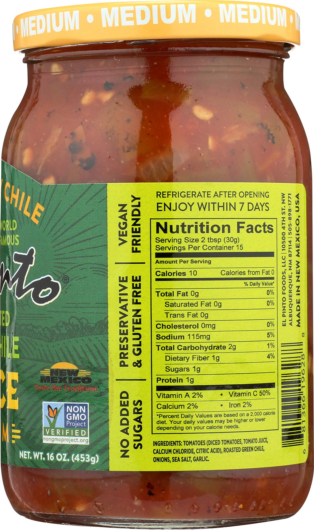 Green Chile Sauce Medium 16 Ounce Pack of 6 A439