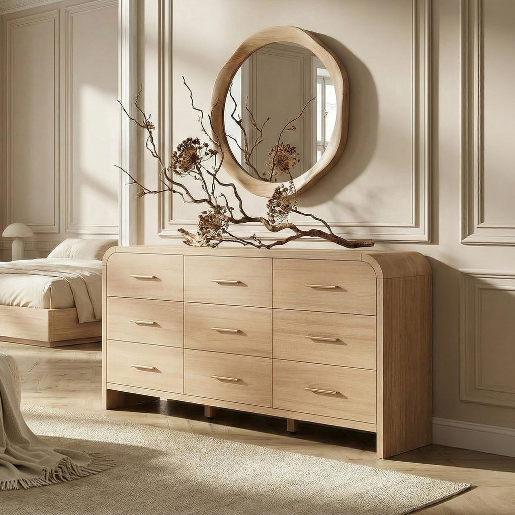 Gray Oak 9 Drawer Dresser I4285