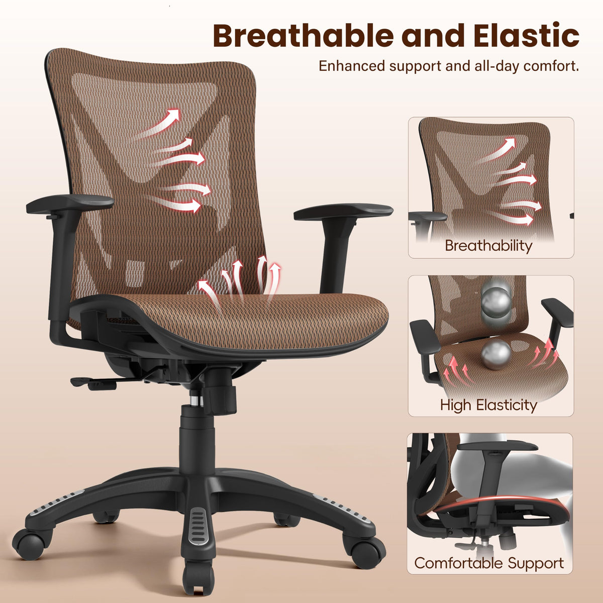 Ergonomic Mesh Office Chair with Adjustable Lumbar Support K367110