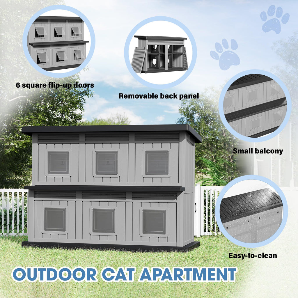 Weatherproof Insulated Outdoor Cat House N812342