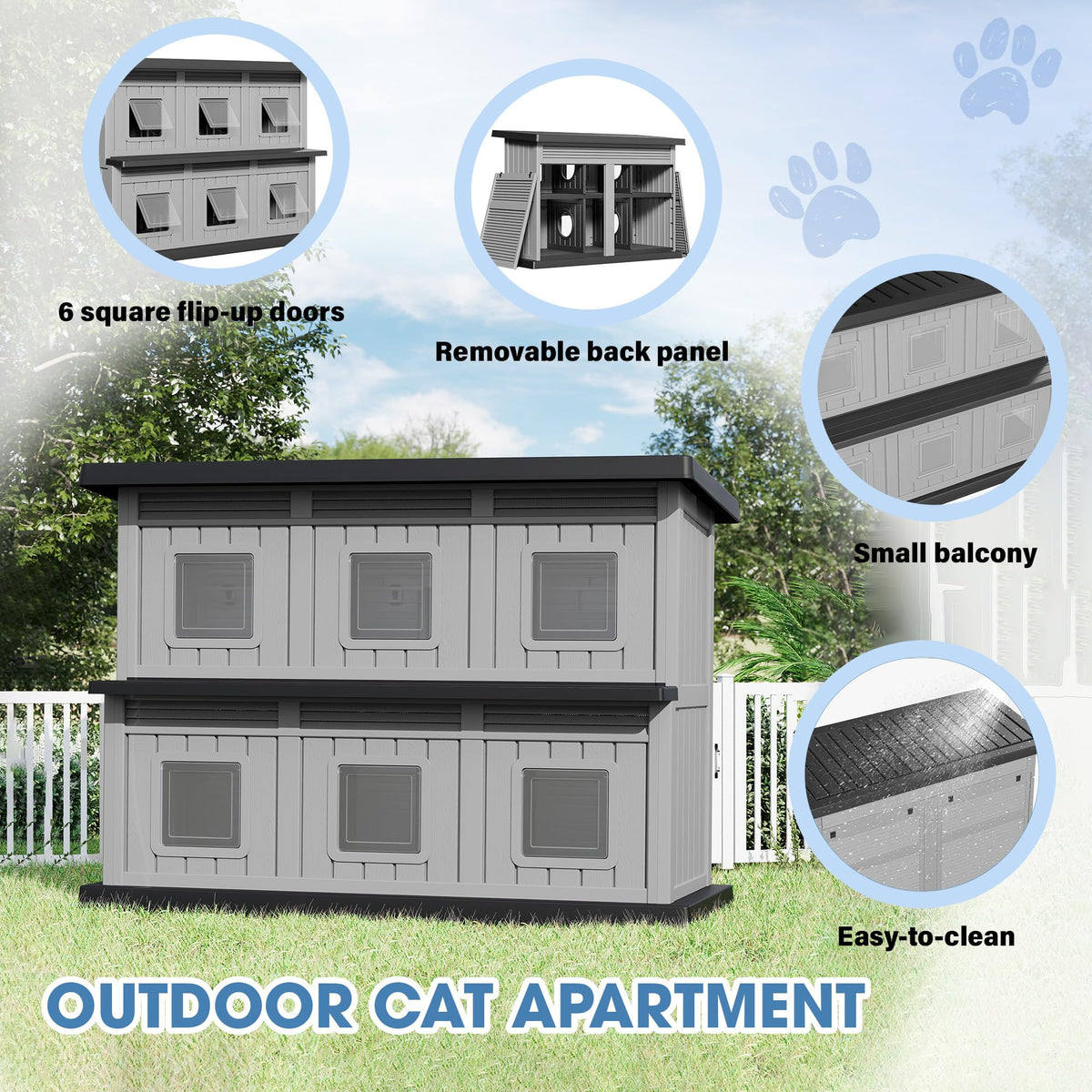 Weatherproof Insulated Outdoor Cat House N812342