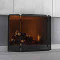 Iron 3-Panel Fireplace Screen Spark Guard D466884