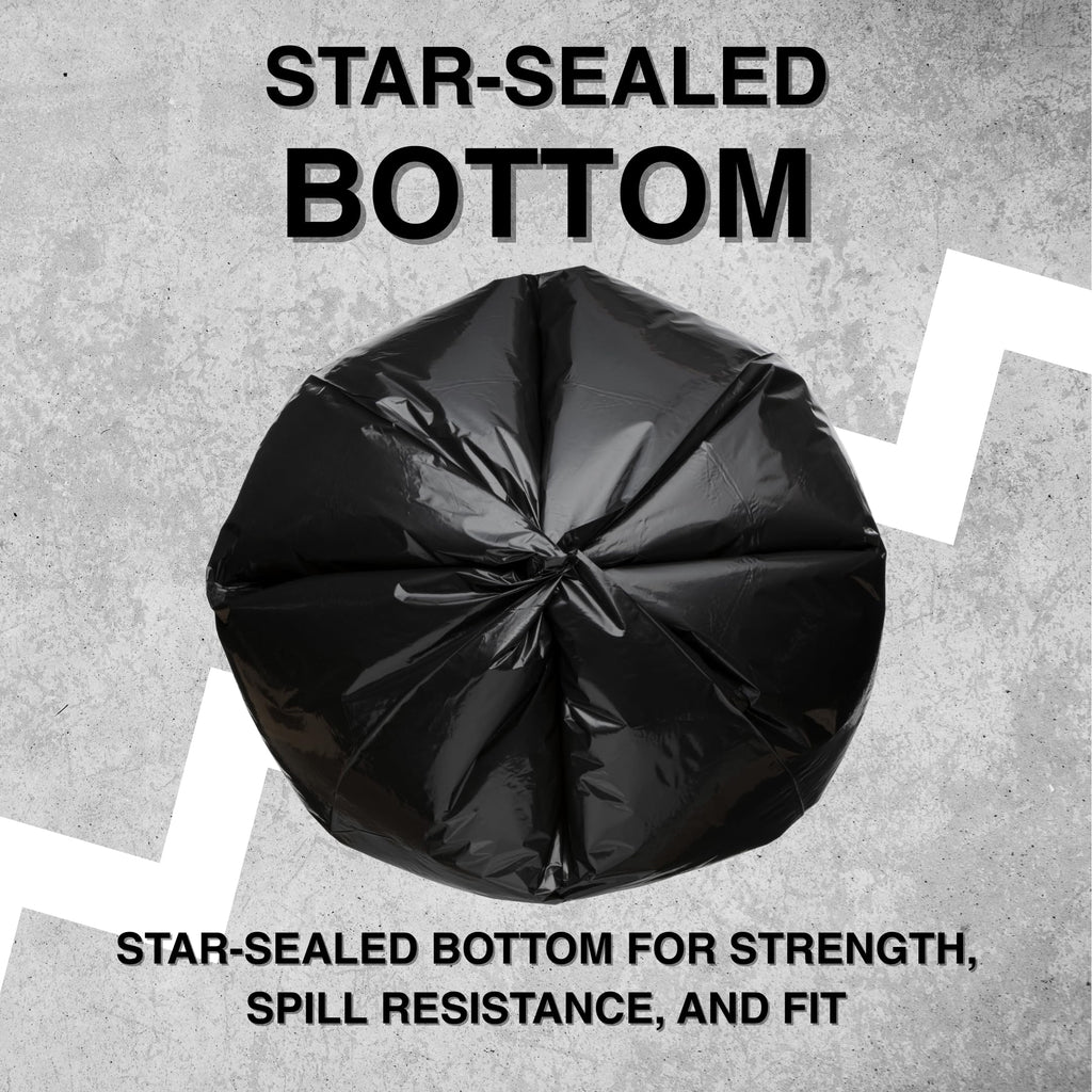45 Gallon Black 1.5 Mil Trash Bags 100 Count S7667
