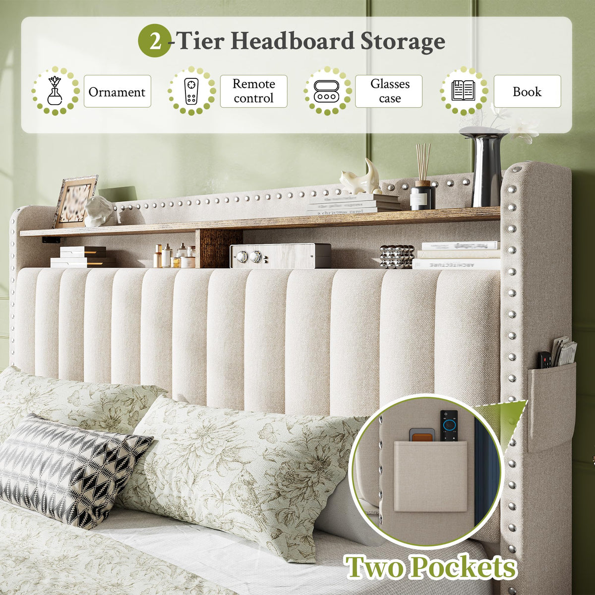 Queen Bed Frame with 2 Drawers V262949