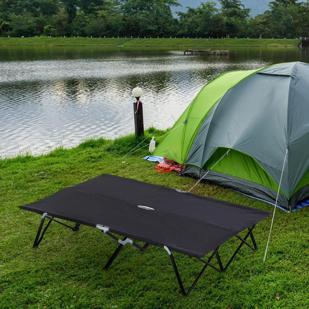 2 Person Folding Camping Cot with Carry Bag, 300 lbs Capacity V334355