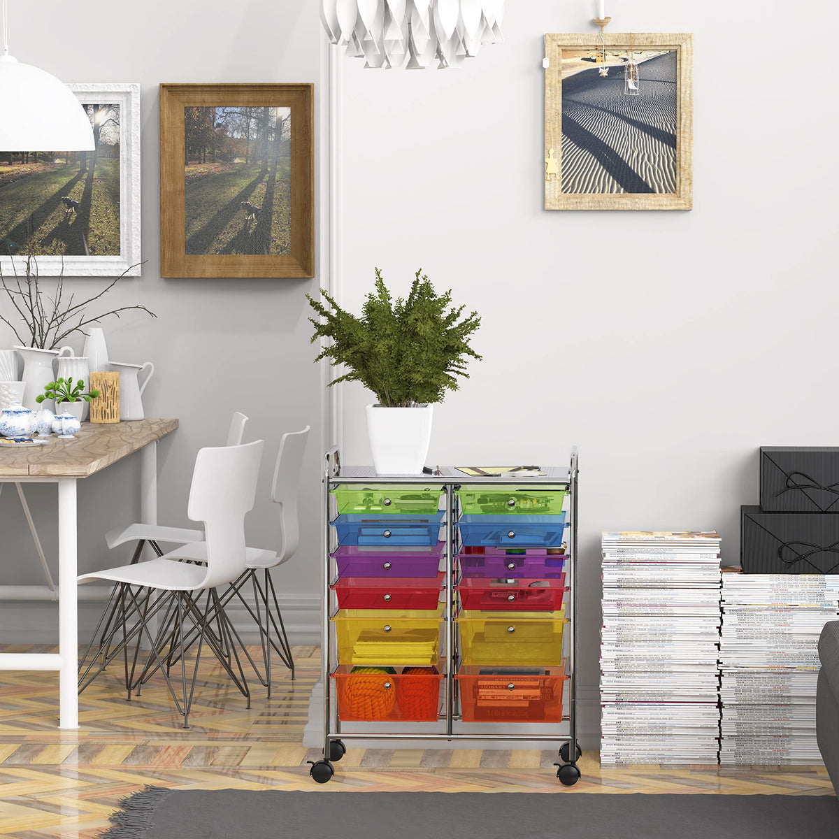 12 Drawers Rolling Utility Cart Organizer D750