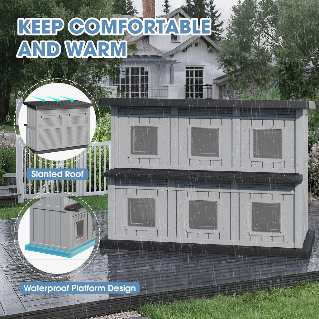 Weatherproof Insulated Outdoor Cat House N812342