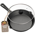 10" Pre Seasoned Cast Iron Skillet with Glass Lid R302