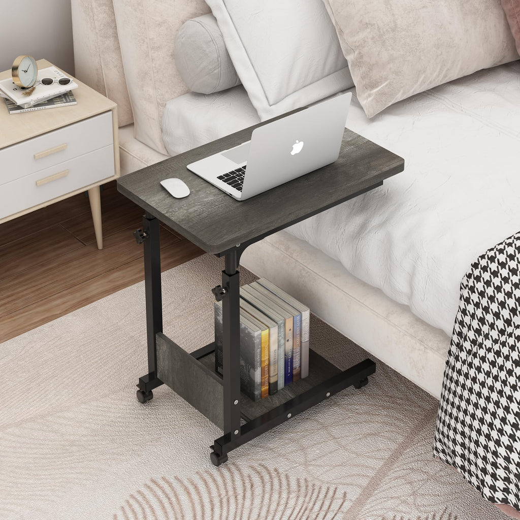 Adjustable Height C Table with Wheels and Storage O77120