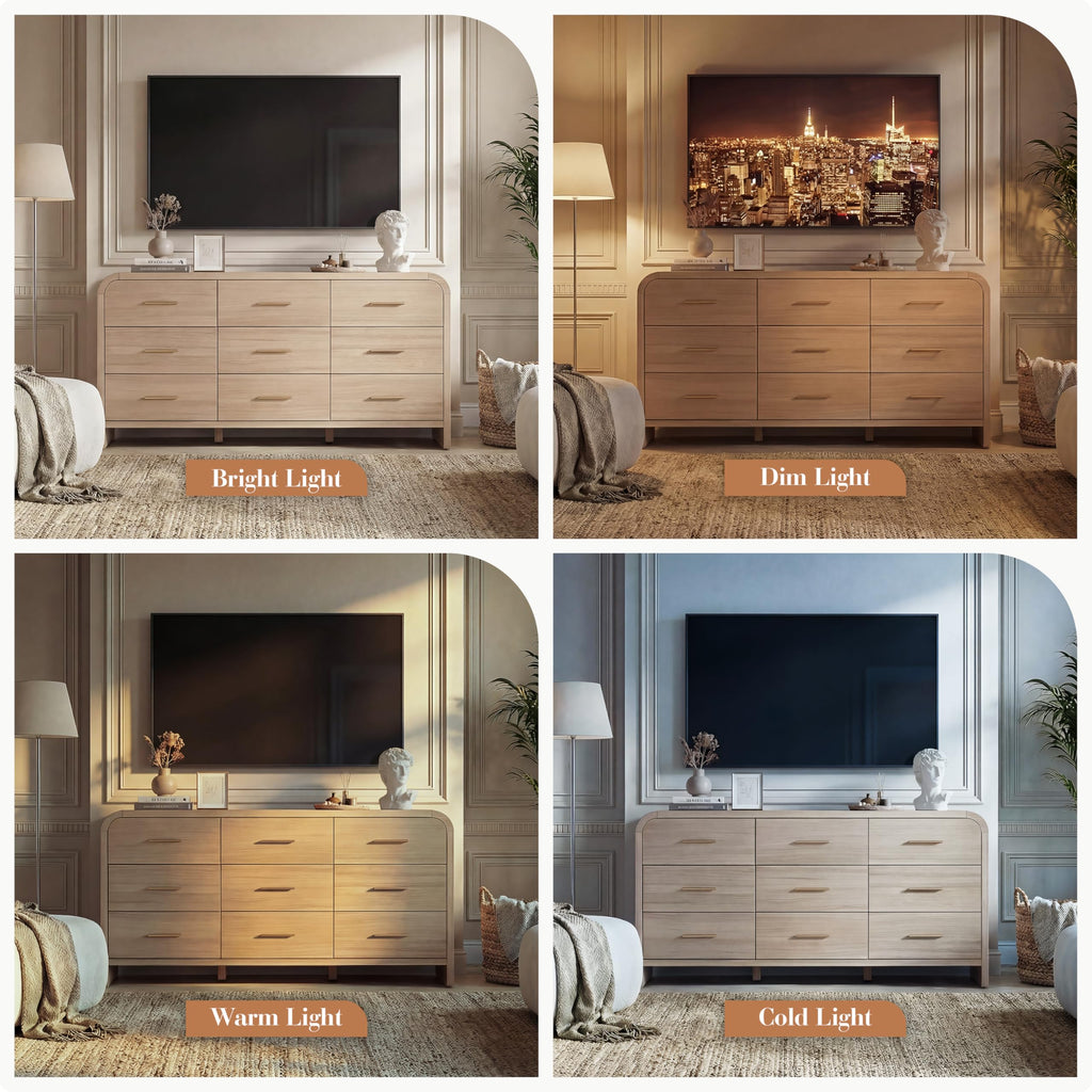 Gray Oak 9 Drawer Dresser I4285