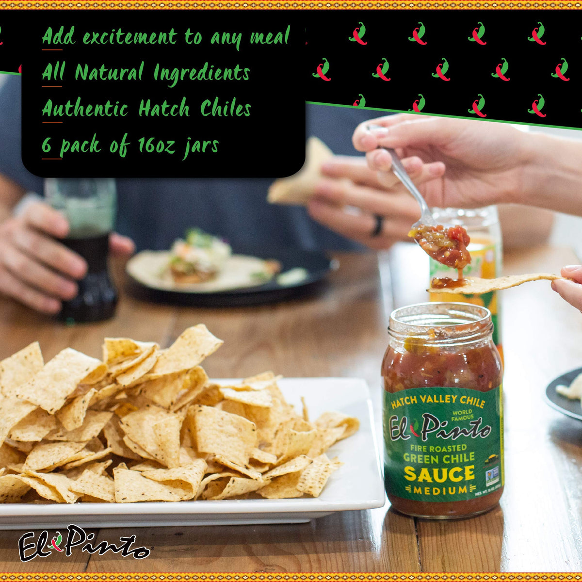 Green Chile Sauce Medium 16 Ounce Pack of 6 A439