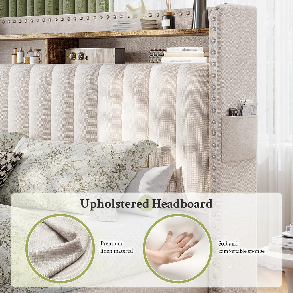 Queen Bed Frame with 2 Drawers V262949