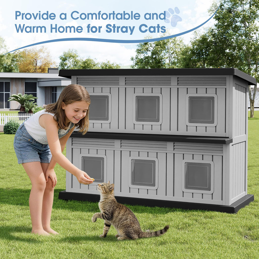 Weatherproof Insulated Outdoor Cat House N812342