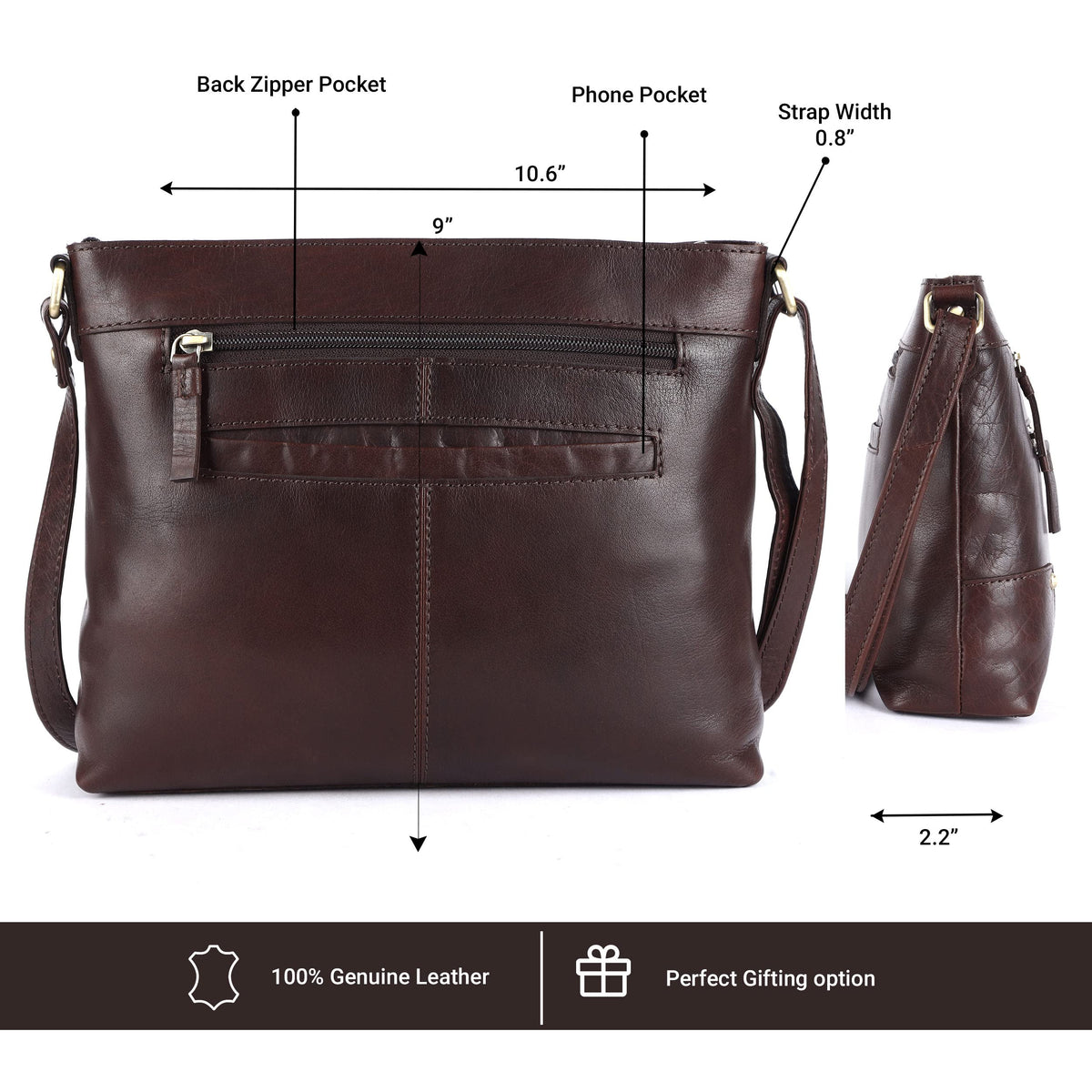 Soft Real Leather Womens Crossbody Handbags and Purses W847