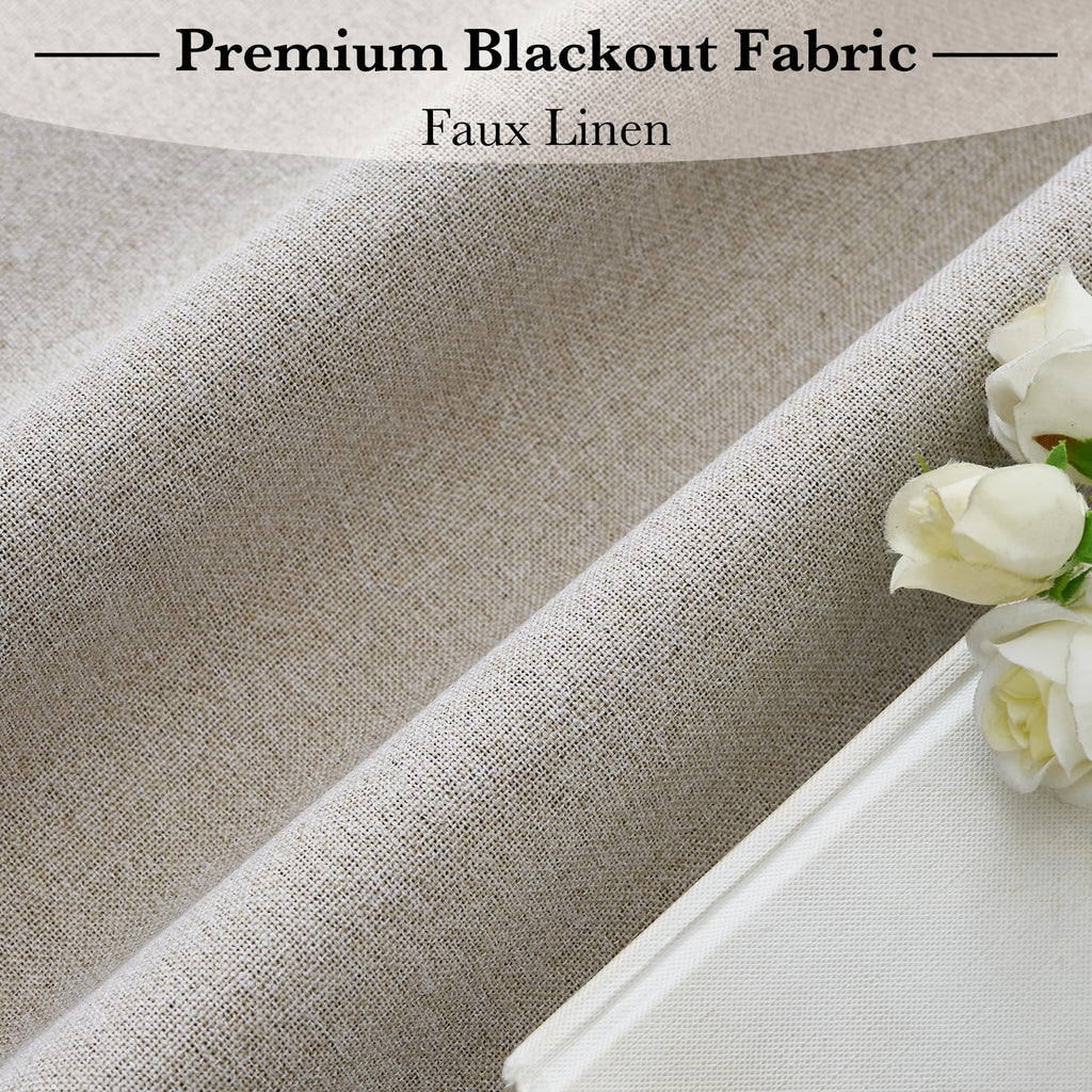 100% Blackout Linen French Door Curtain R865261