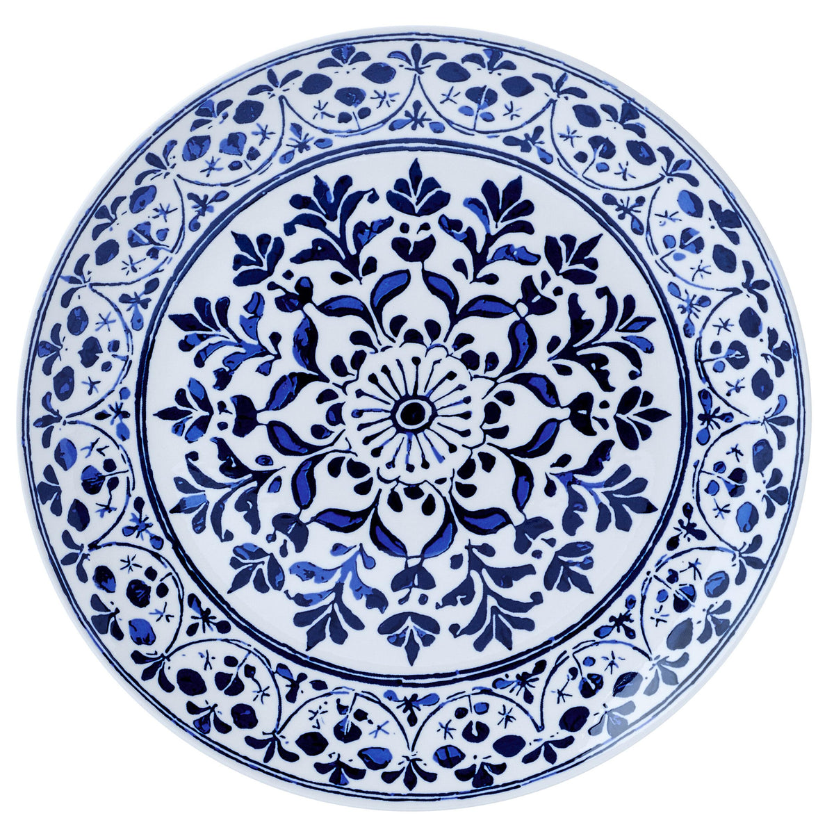 12 Piece Blue Stoneware Dinnerware Set N6841