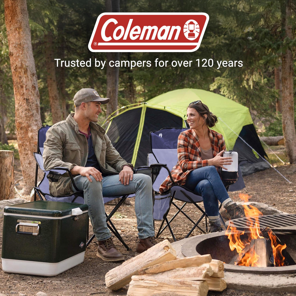 Portable Camping Chair with 4-Can Cooler, Cushioned Seat, Side Pockets & Cup Holder, Carry Bag M5361