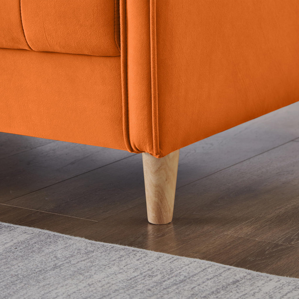 Orange Velvet Tufted Loveseat Sofa X27810