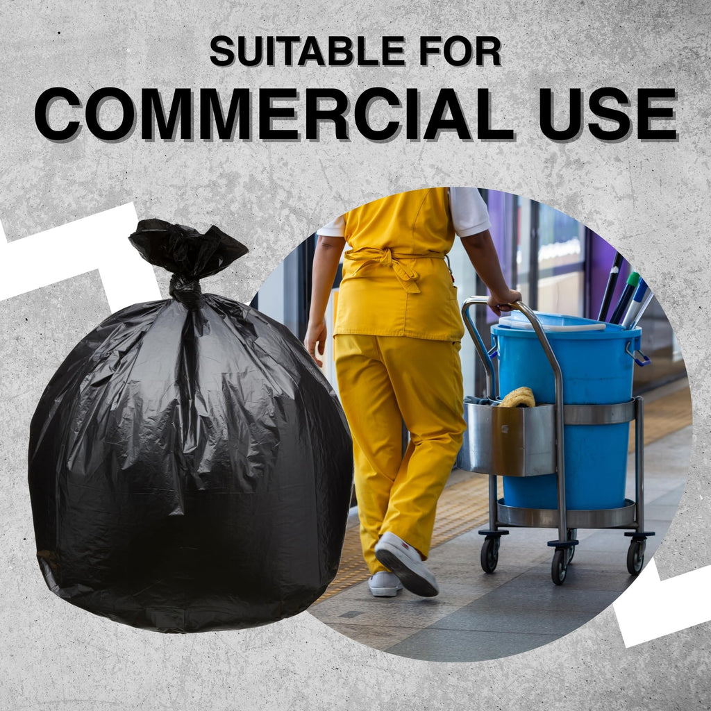 45 Gallon Black 1.5 Mil Trash Bags 100 Count S7667