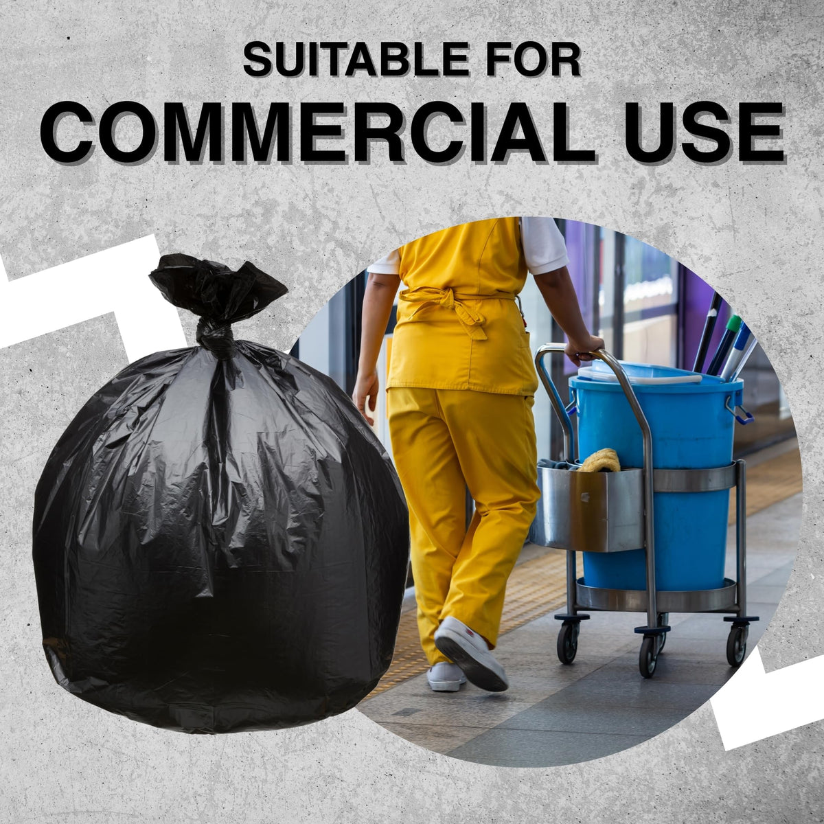 45 Gallon Black 1.5 Mil Trash Bags 100 Count S7667