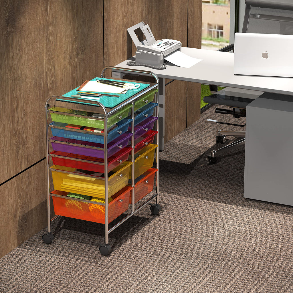12 Drawers Rolling Utility Cart Organizer D750