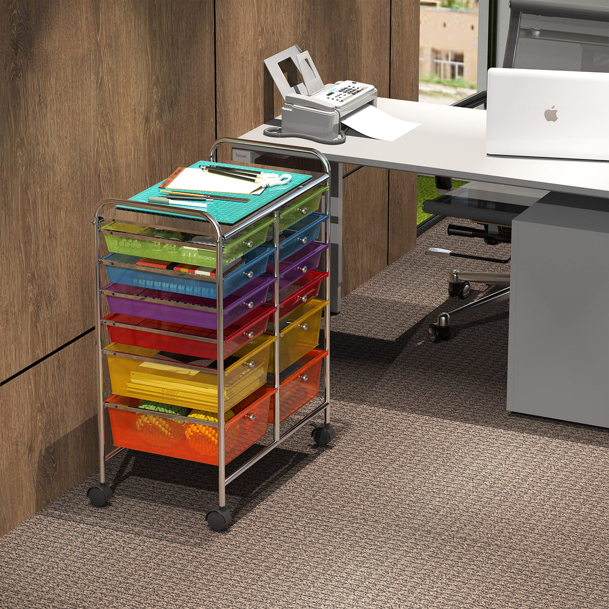 12 Drawers Rolling Utility Cart Organizer D750