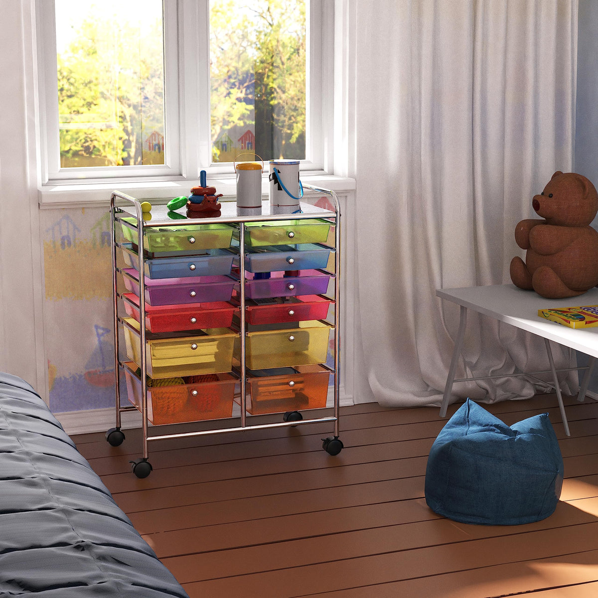 12 Drawers Rolling Utility Cart Organizer D750